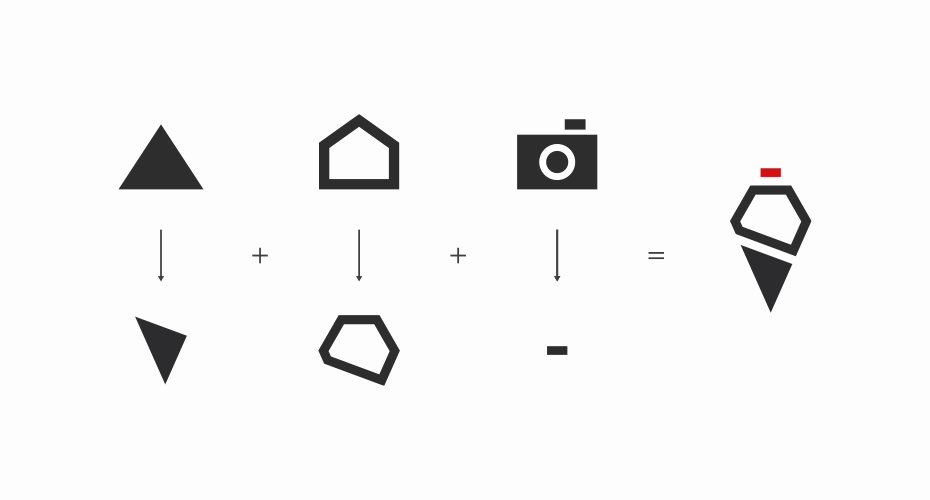 Element process of the Icecone Media Logo